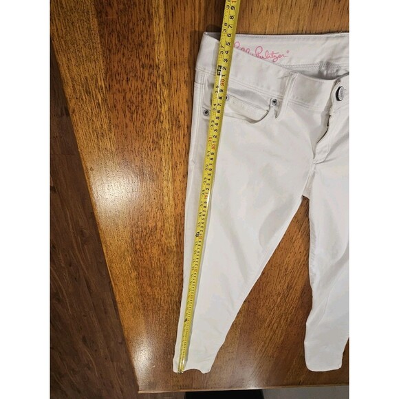 Lilly Pulitzer Jeans Worth Skinny Womens Size 4 Resort White Denim - Picture 10 of 12